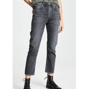 Citizens of Humanity Charlotte Crop High Rise Straight Jeans Black